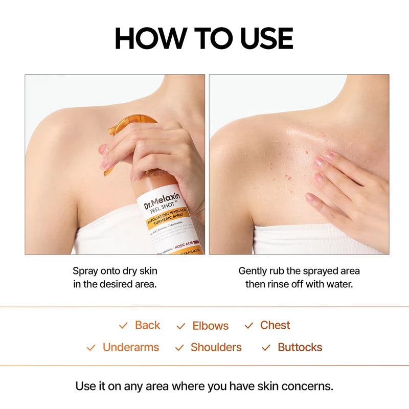 WomenWellnes Body Peel Spray - Kojic + Turmeric